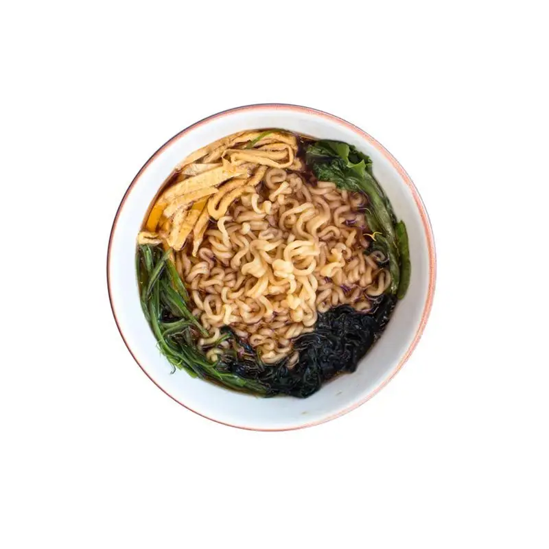 Cuenco de ramen con fideos, wakame y tofu
