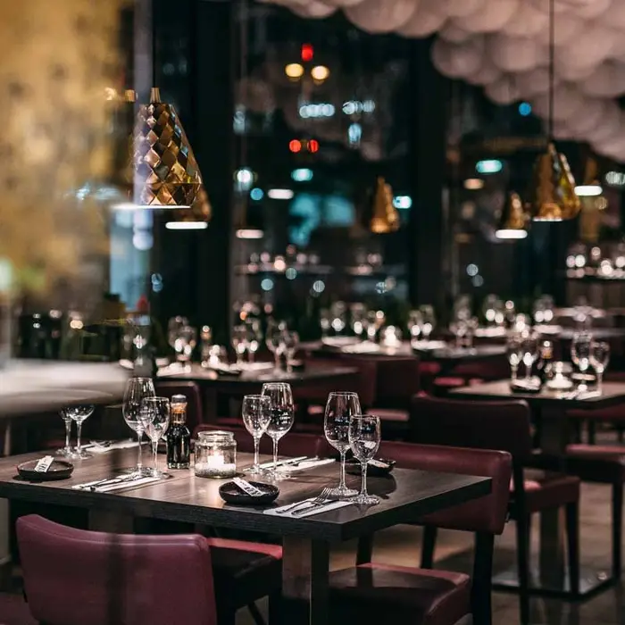 Laid tables in the dining room at Mikôto Stuttgart